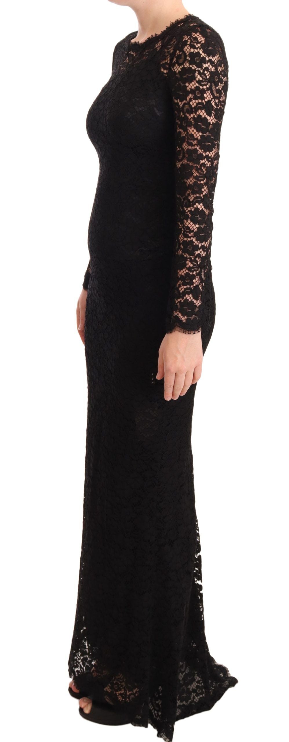 Elegant Laminated Lace Mermaid Dress - ventzia