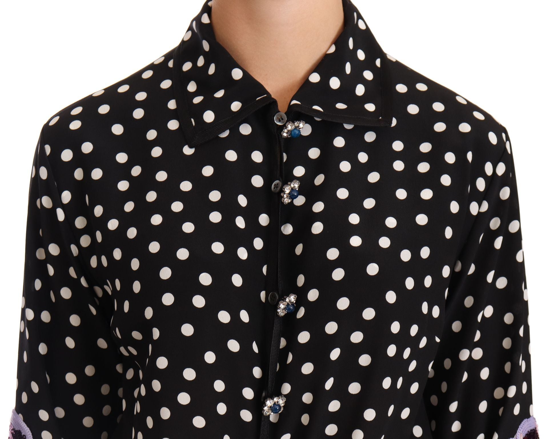 Elegant Silk Polka Dot Sequin Midi Dress - ventzia