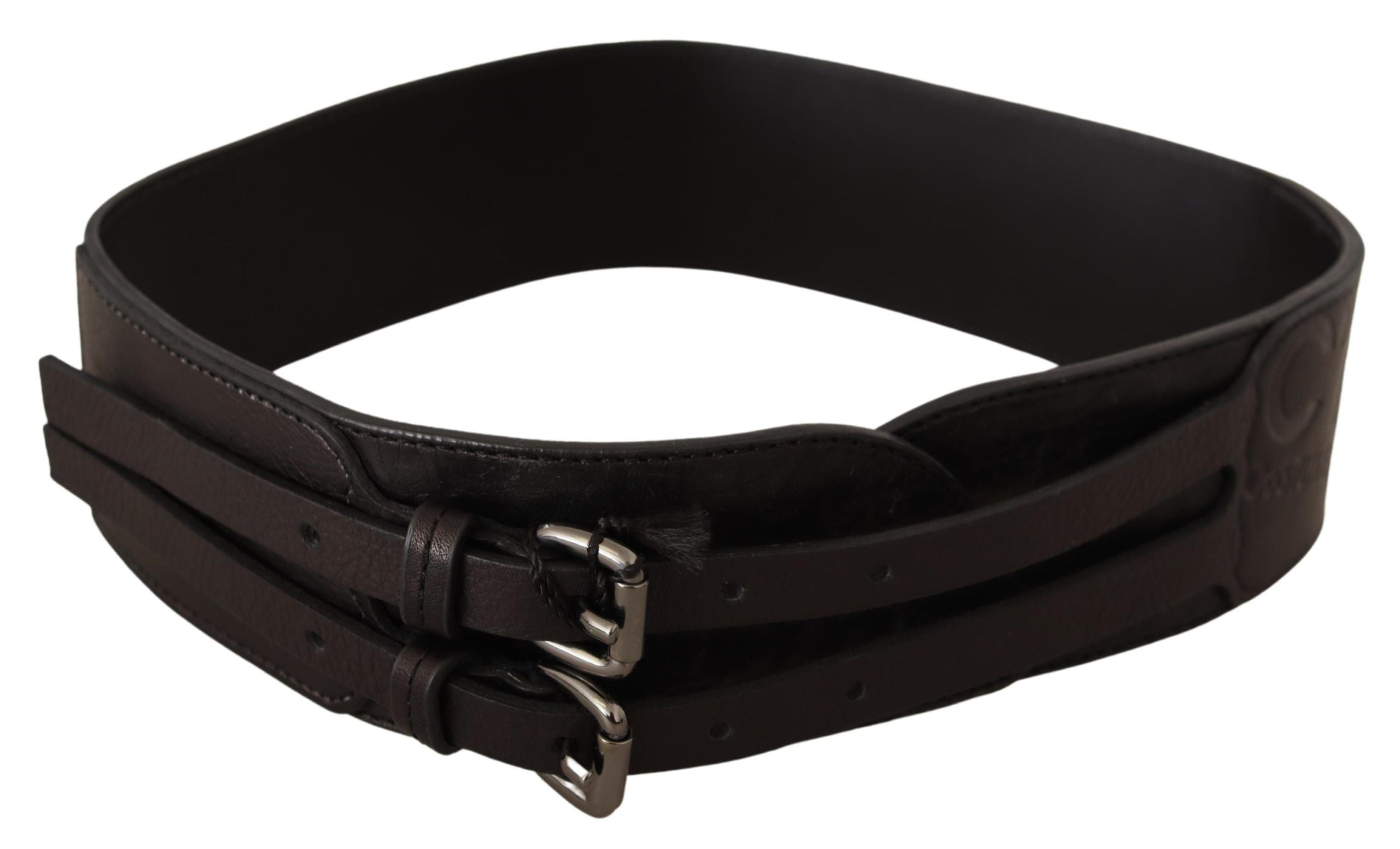 Elegant Double Buckle Leather Belt - ventzia