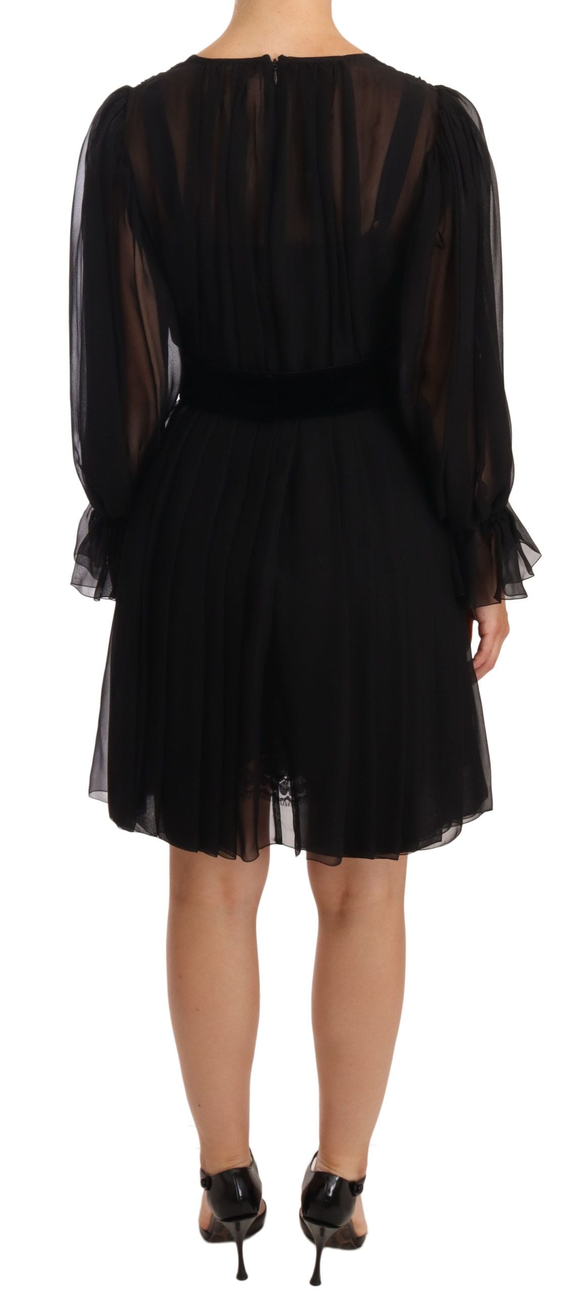 Elegant V-Neck Silk Blend Mini Dress - ventzia
