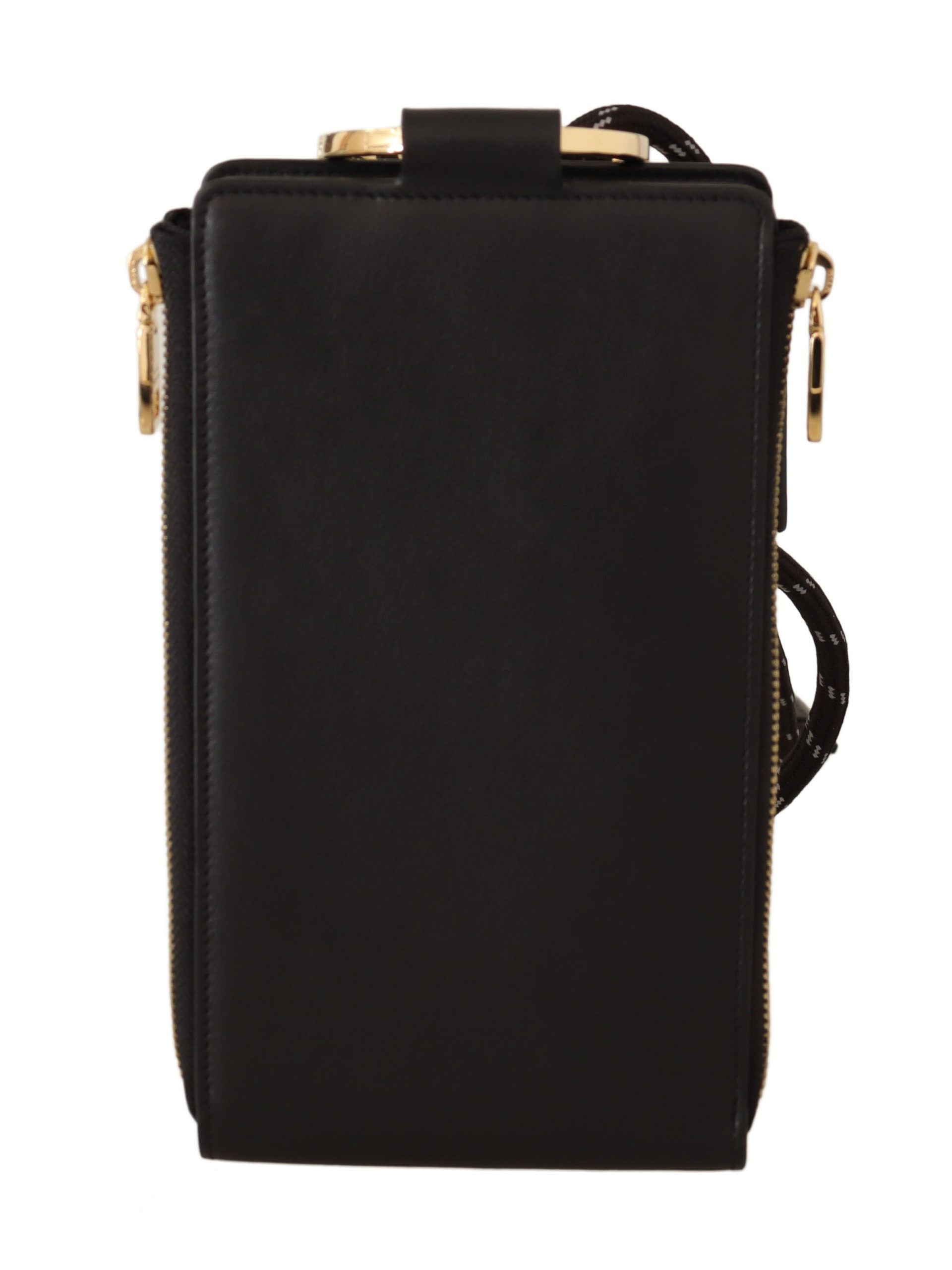 Elegant Black Leather Strapped Wallet - ventzia