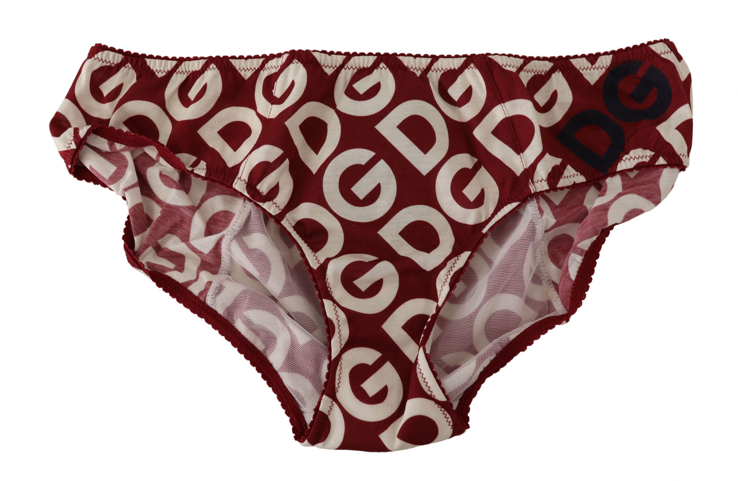 Chic Maroon White Logo Swim Bottoms - ventzia
