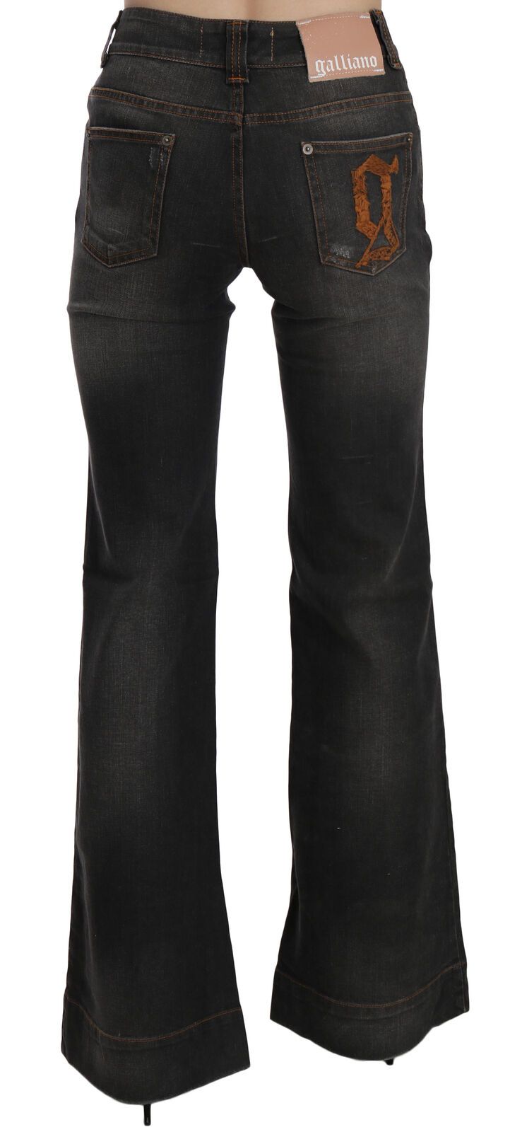 Svelte Mid Waist Flared Black Denim - ventzia