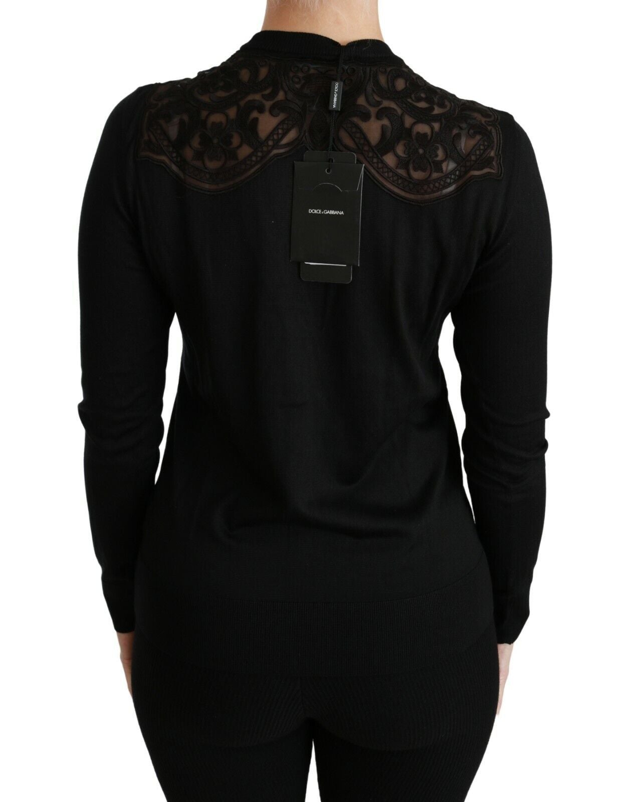Black Lace Sweater Cardigan Sweater - ventzia