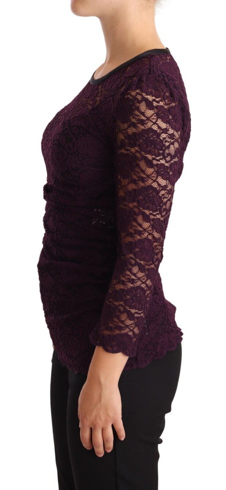 Elegant Sheer Lace Long Sleeve Blouse - ventzia