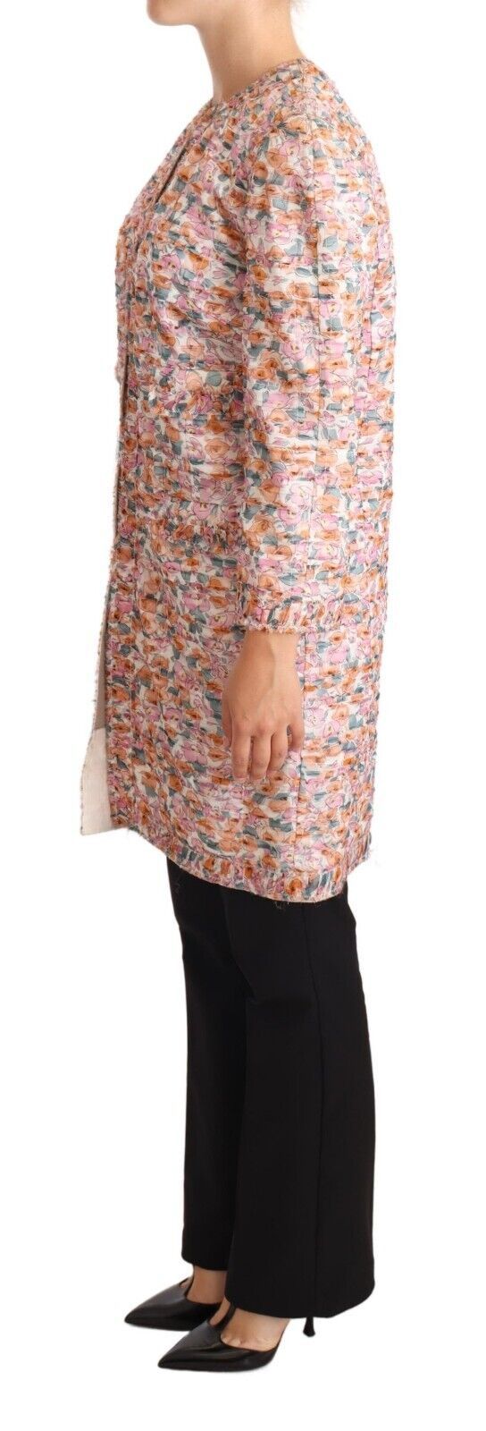 Elegant Floral Silk Trench Coat - ventzia