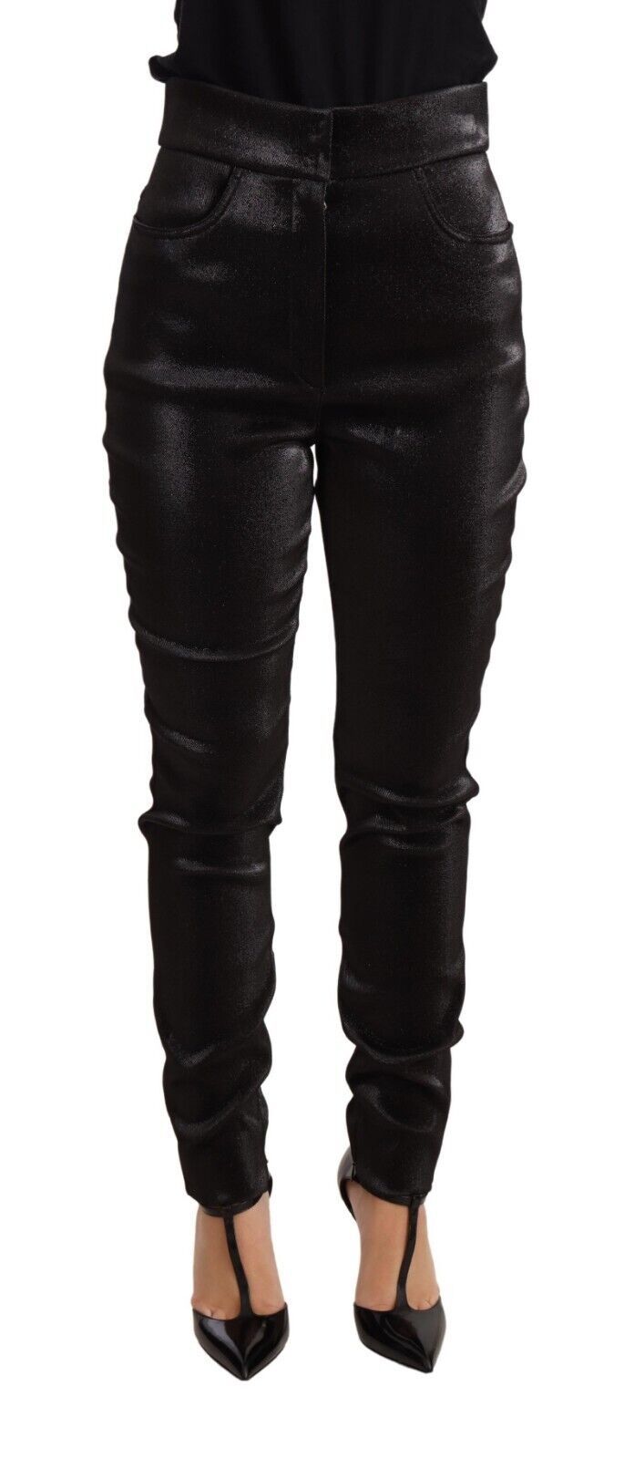 Elegant Slim Fit Shimmer Cropped Pants - ventzia