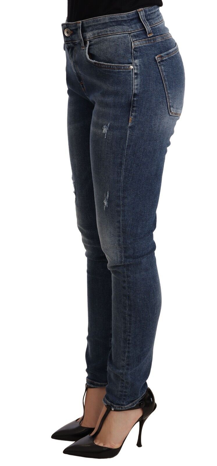 Elegant Slim-Fit Distressed Skinny Jeans - ventzia
