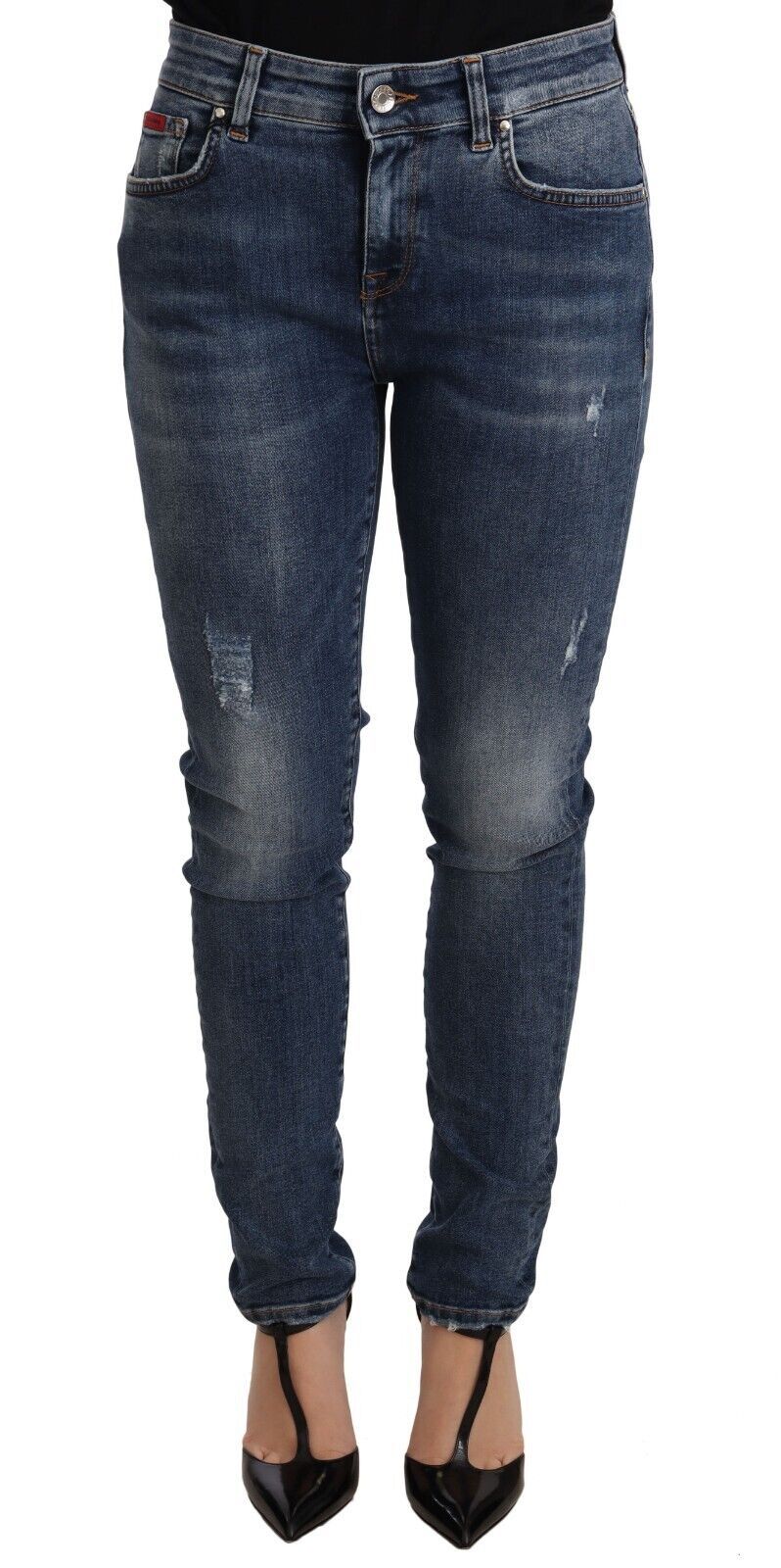 Elegant Slim-Fit Distressed Skinny Jeans - ventzia