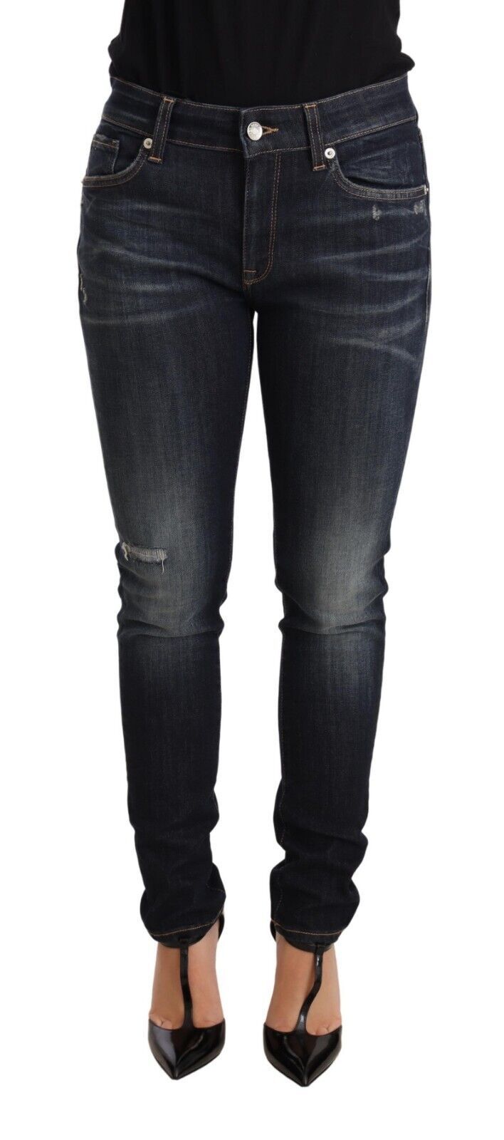 Chic Blue Slim Skinny Jeans - ventzia