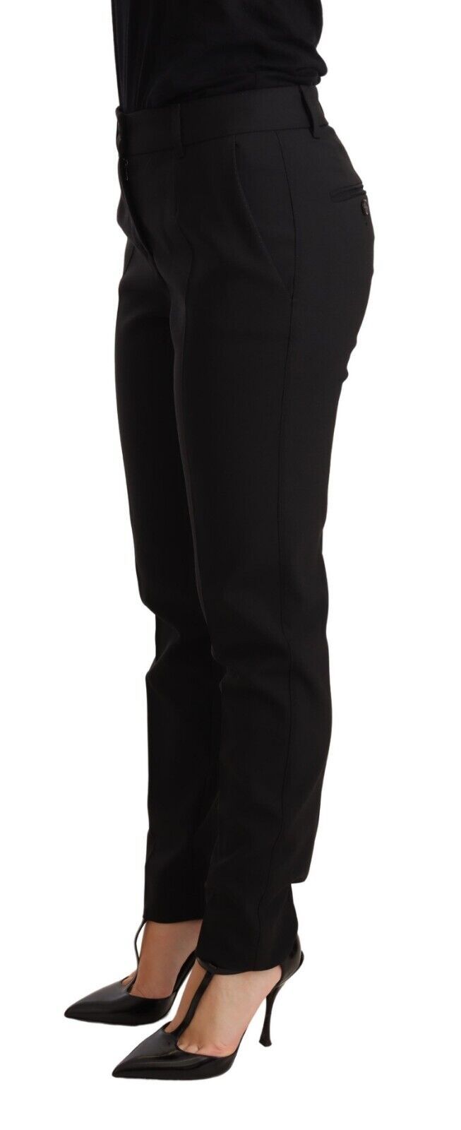 Elegant Tapered Virgin Wool Trousers - ventzia