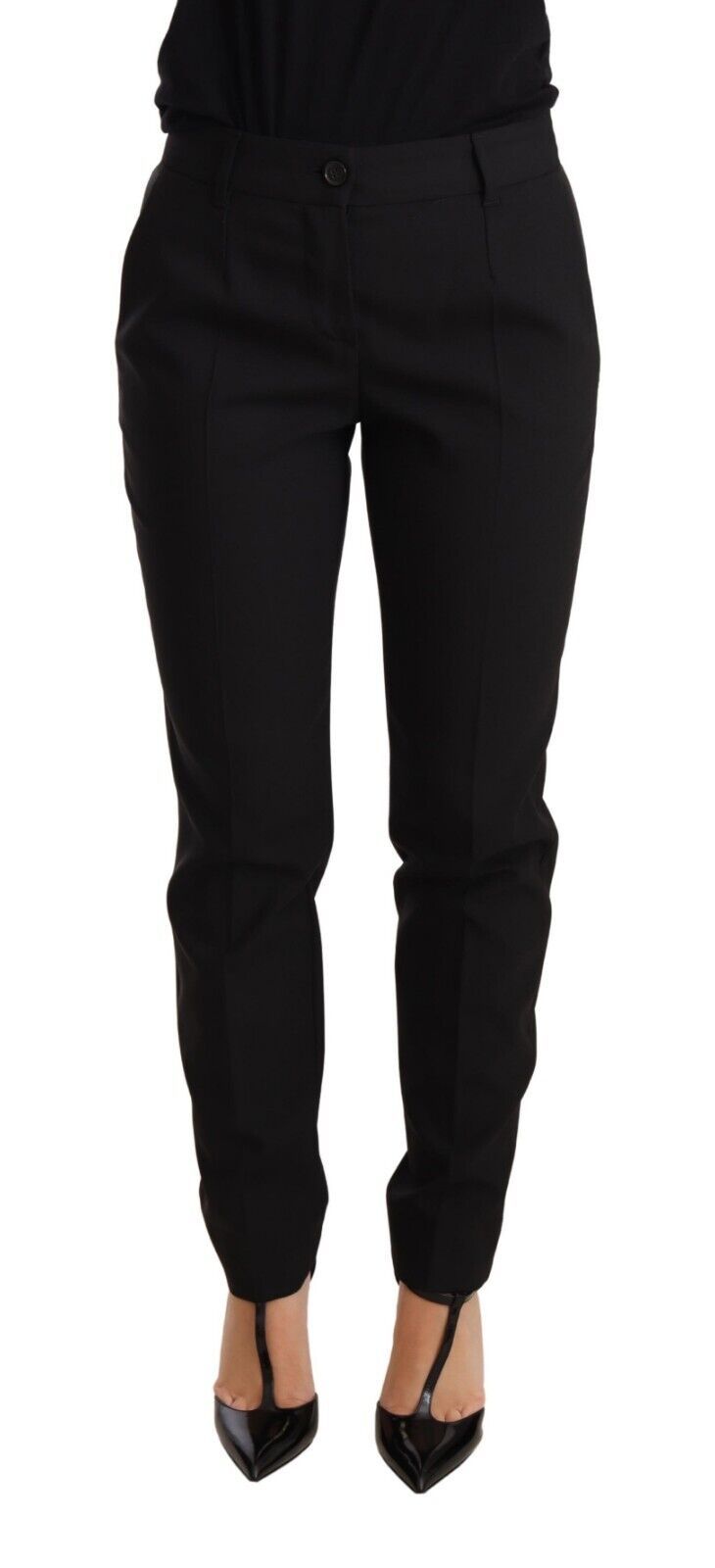 Elegant Tapered Virgin Wool Trousers - ventzia