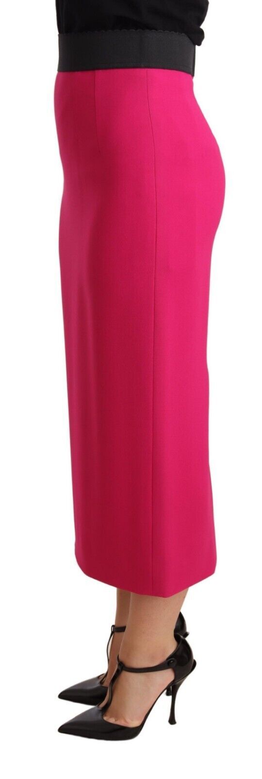 Elegant High-Waisted Pencil Skirt in Pink - ventzia