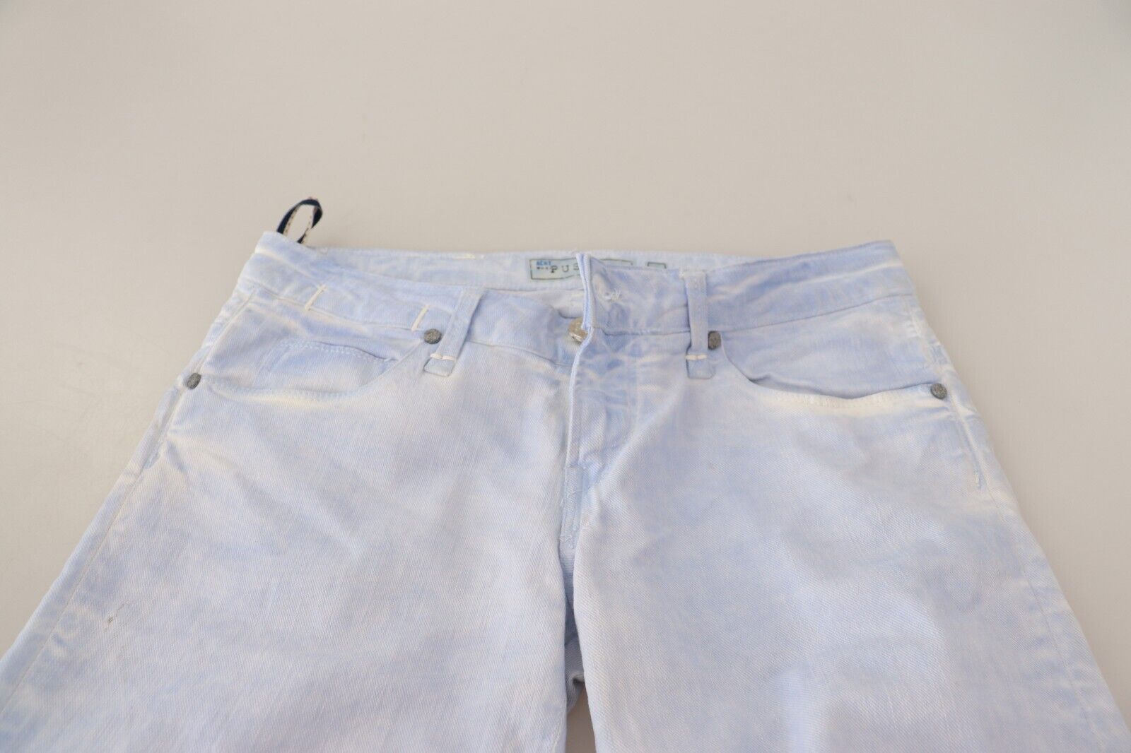 Light Blue Cotton Push Up Denim Jeans - ventzia
