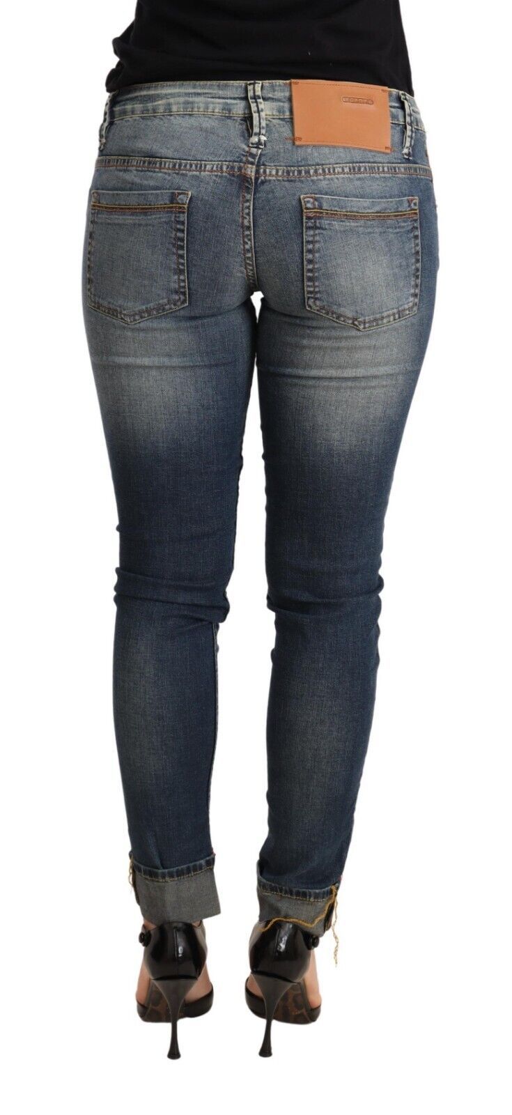 Chic Blue Washed Skinny Denim - ventzia