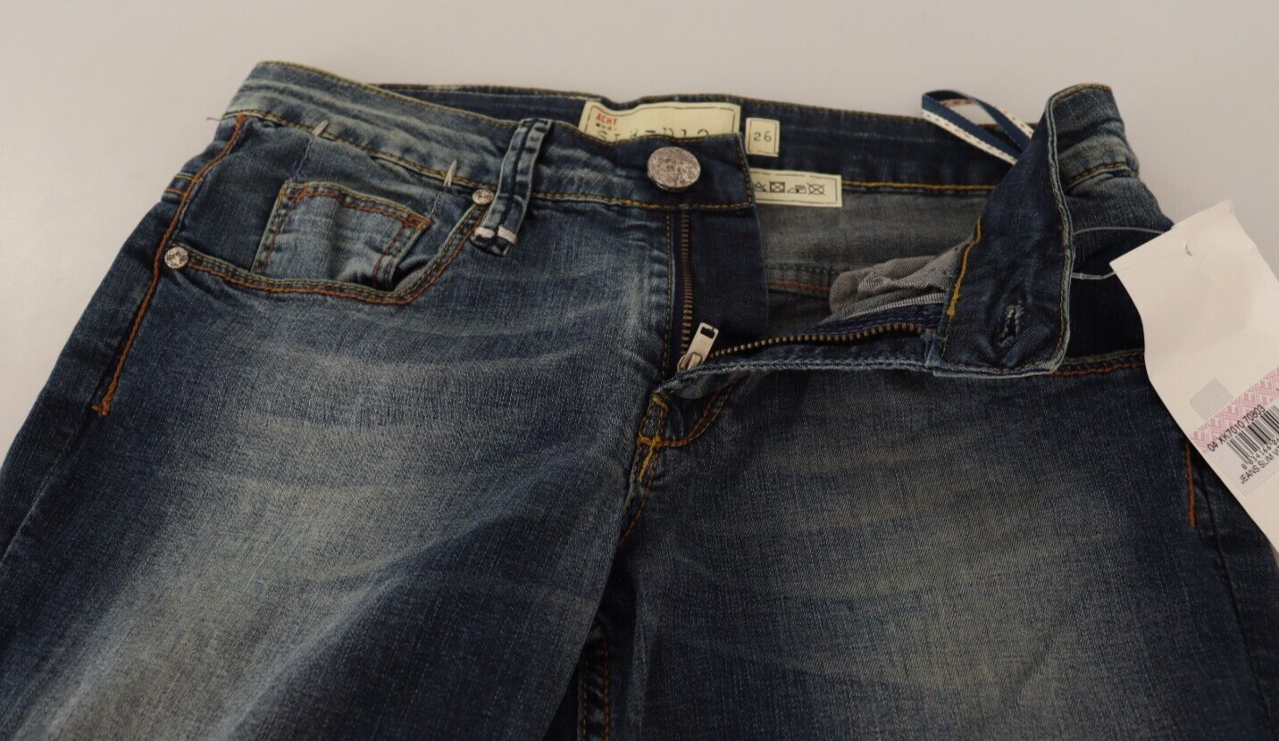 Chic Blue Washed Skinny Denim - ventzia
