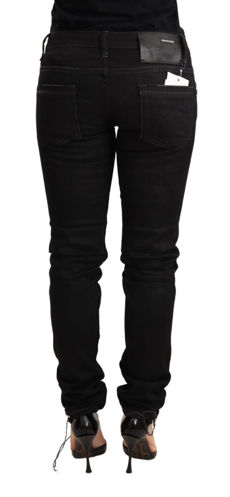 Sleek Black Washed Skinny Jeans - ventzia