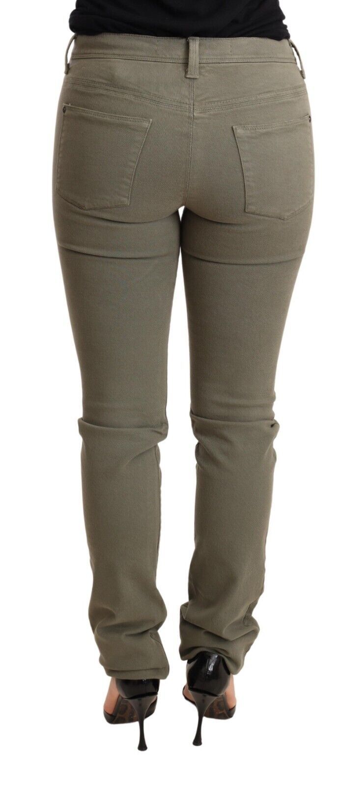 Chic Green Low Waist Skinny Jeans - ventzia