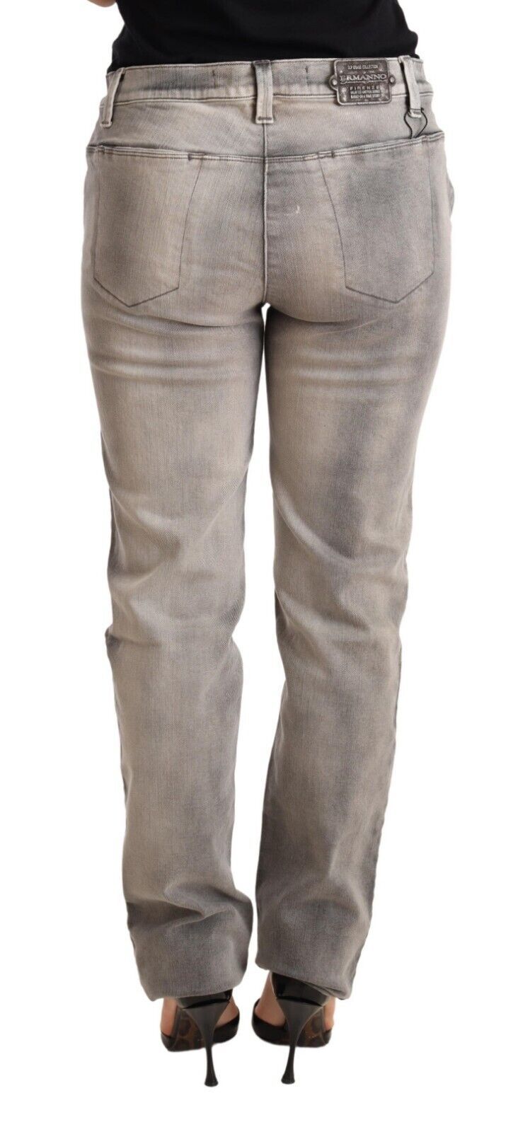 Chic Gray Washed Low Waist Skinny Jeans - ventzia