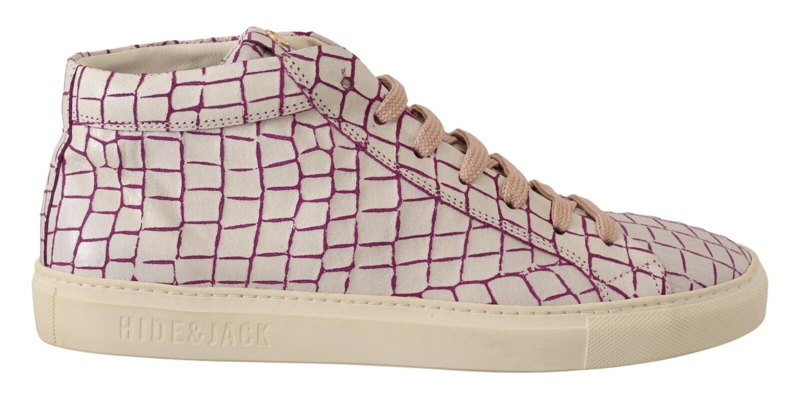 Chic White & Burgundy Mid-Cut Leather Sneakers - ventzia