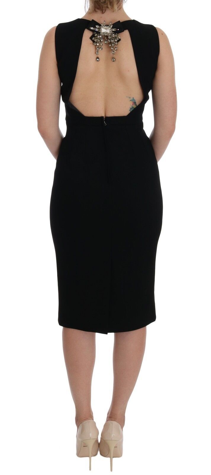 Elegant Crystal Sheath Knee-Length Dress - ventzia