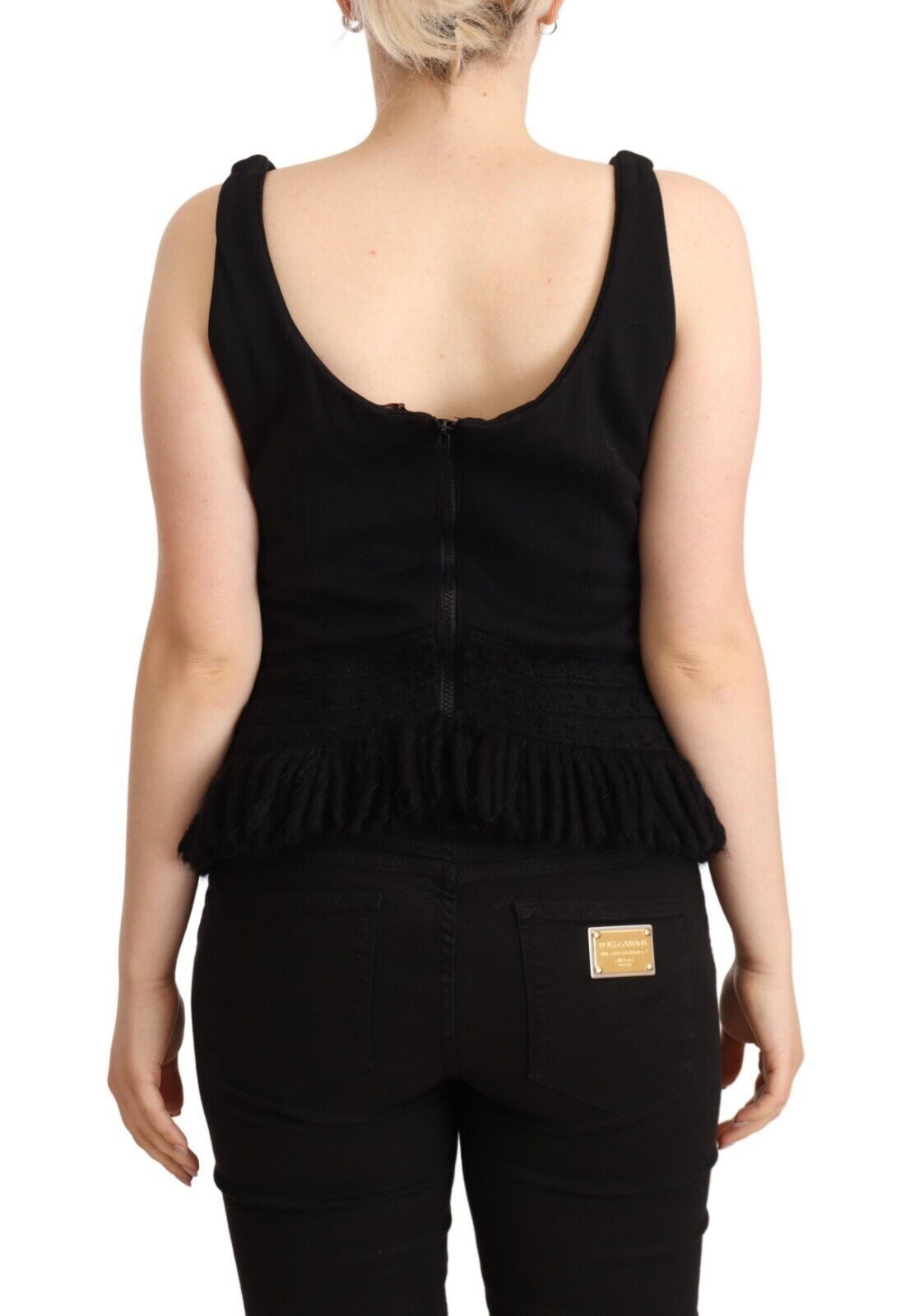Chic Sleeveless Designer Tank Top in Black - ventzia