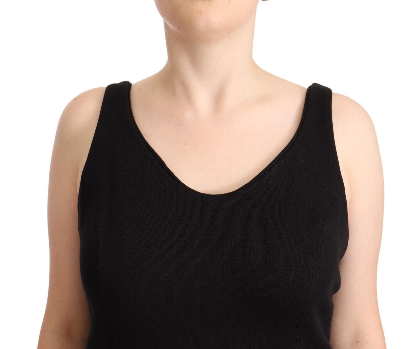 Chic Sleeveless Designer Tank Top in Black - ventzia