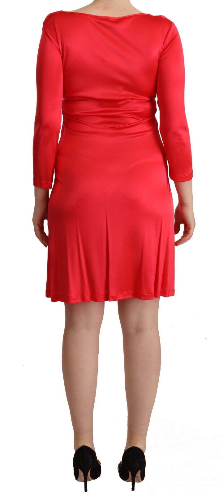 Elegant Red Knee-Length Sheath Dress - ventzia