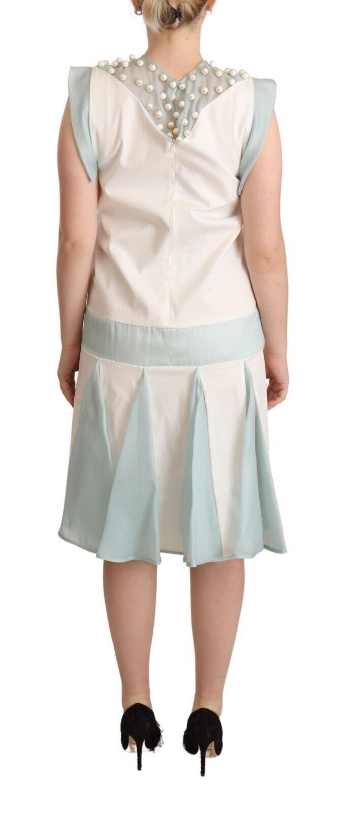 Embroidered Pearl Shift Dress Distinction - ventzia