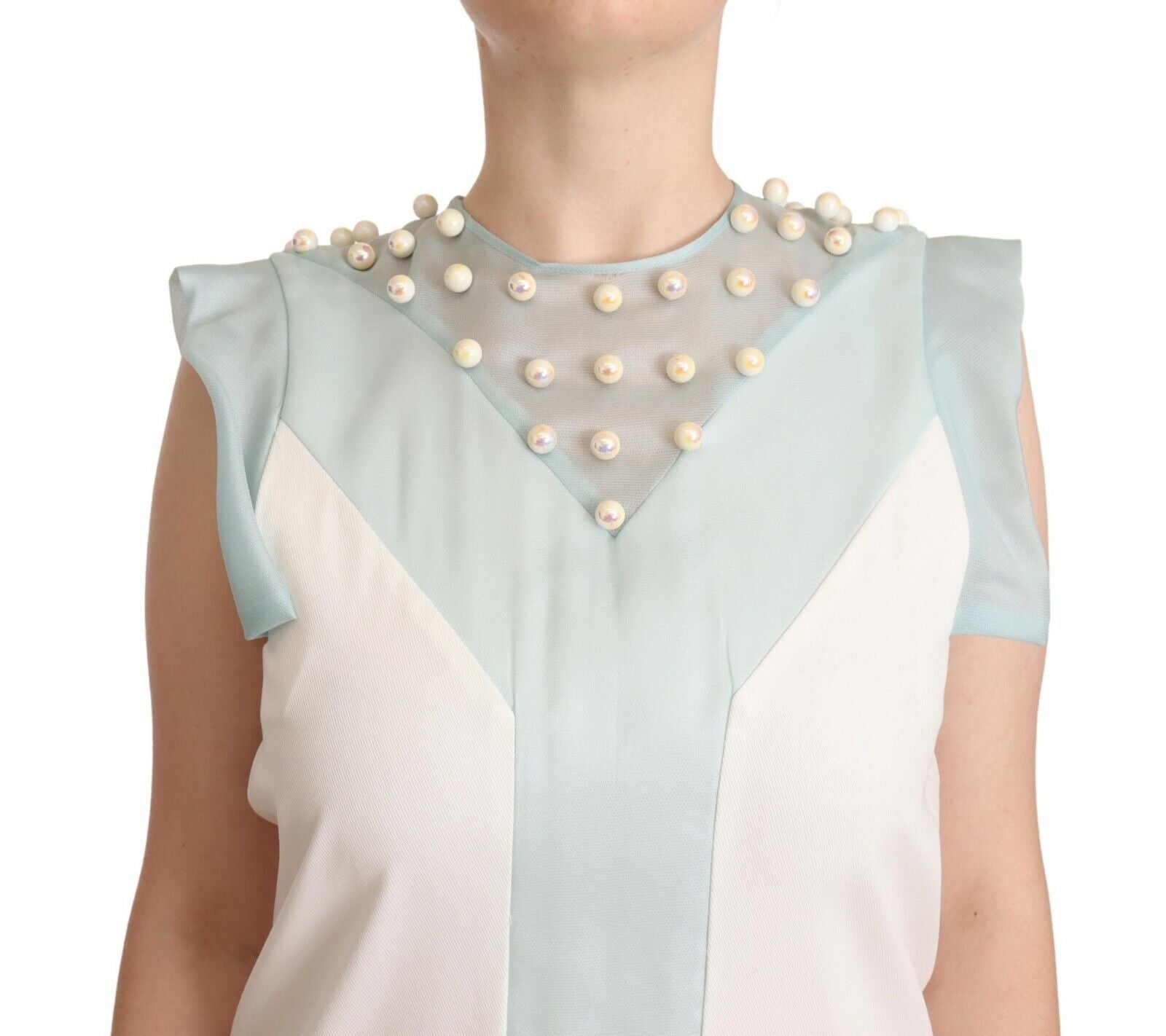Embroidered Pearl Shift Dress Distinction - ventzia