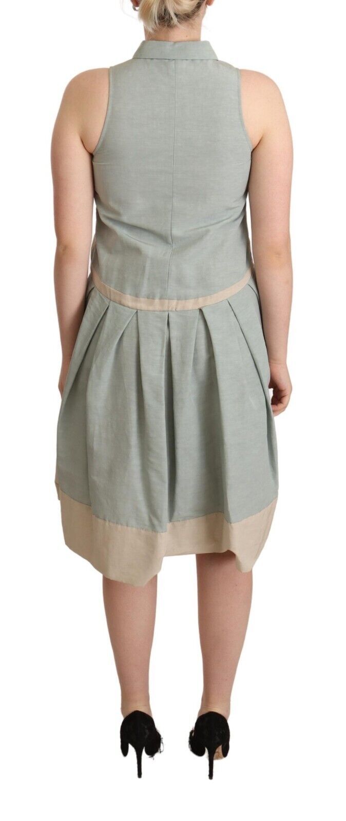 Chic Sleeveless Collared Sheath Dress - ventzia