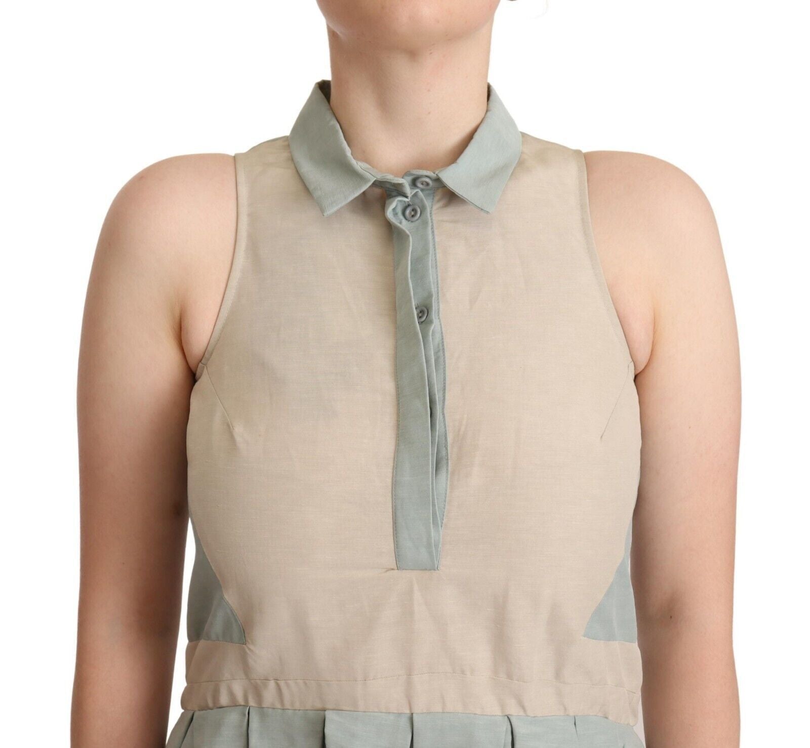 Chic Sleeveless Collared Sheath Dress - ventzia