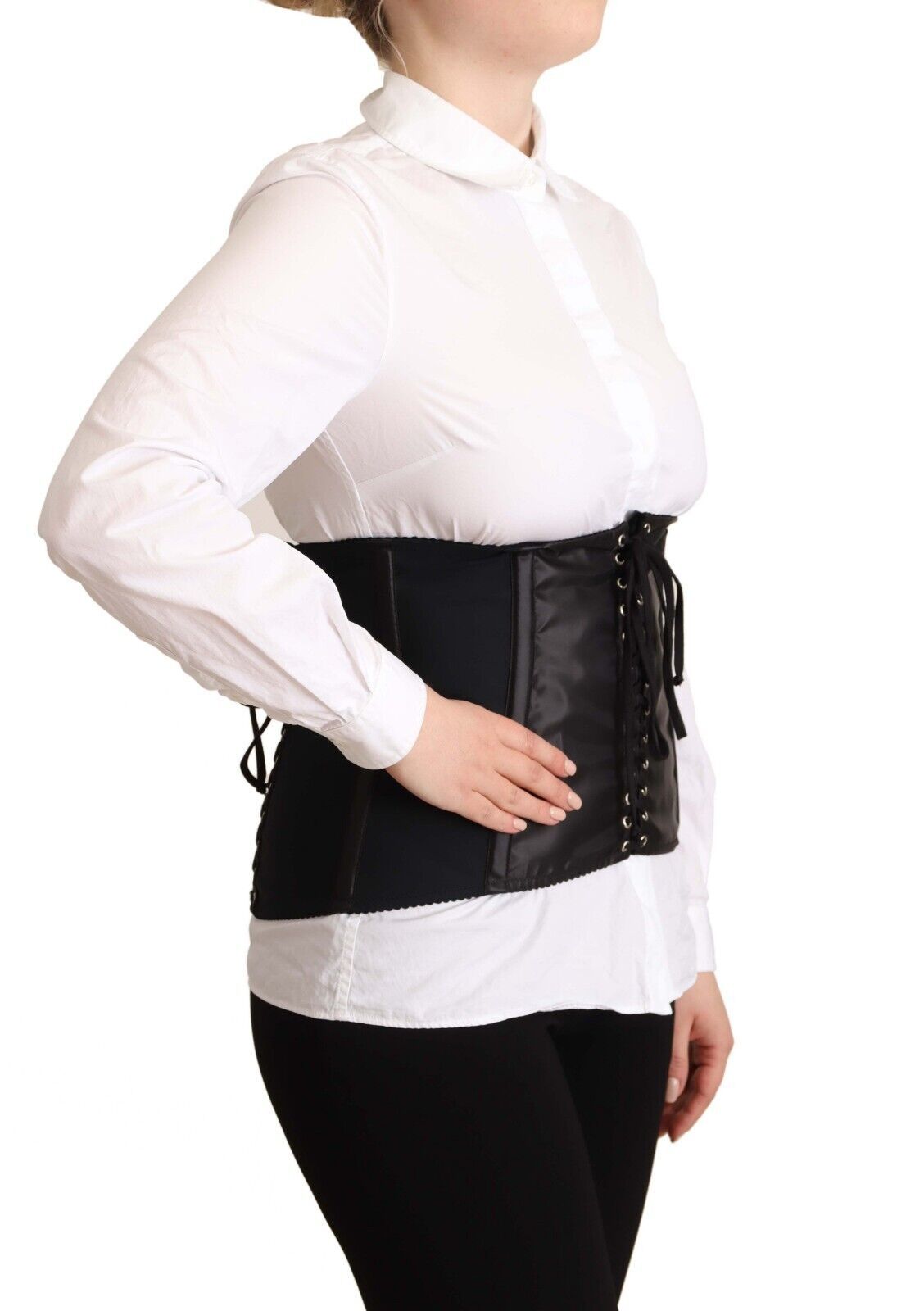 Chic Black Corset Belt Top - ventzia