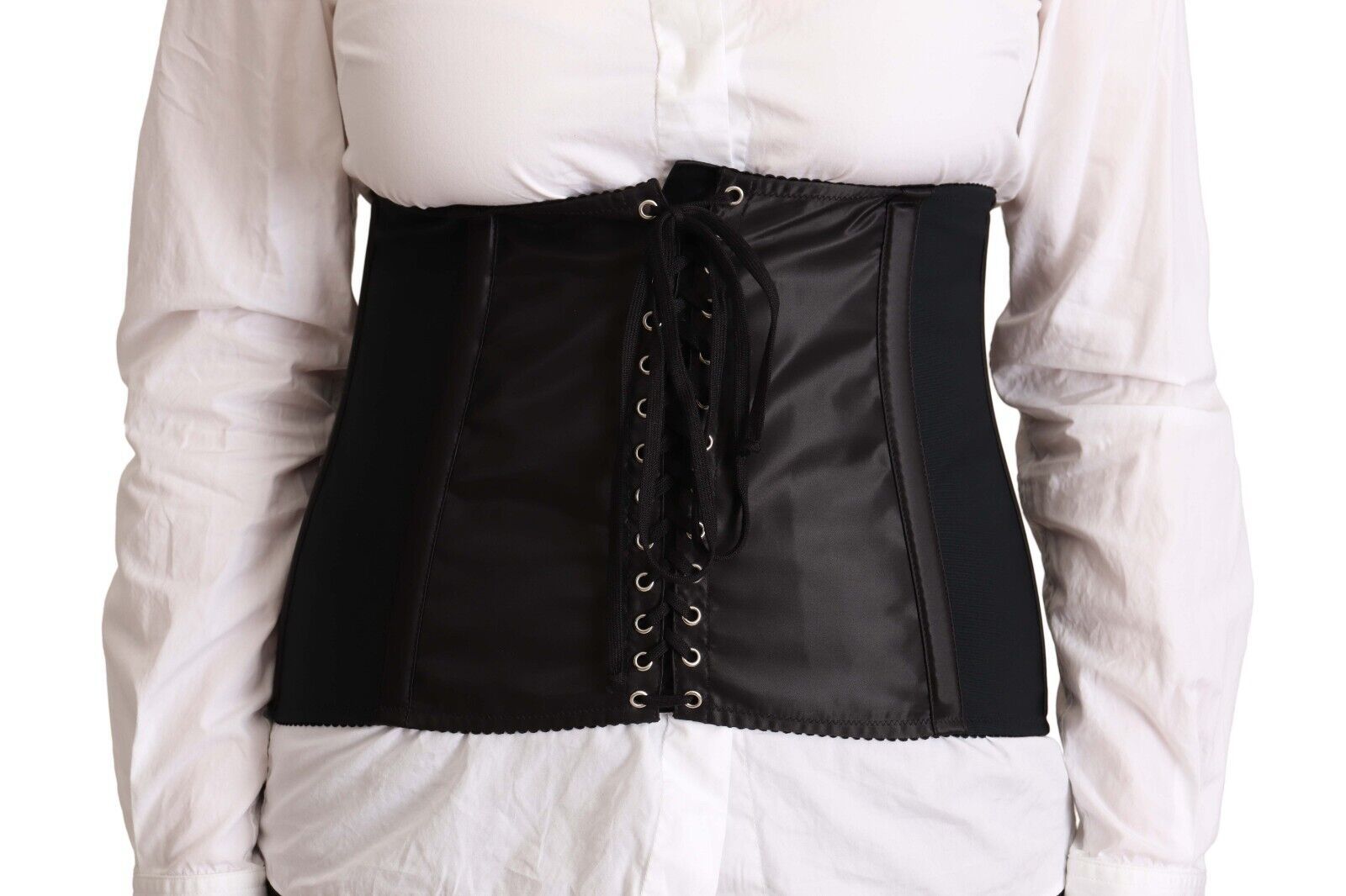 Chic Black Corset Belt Top - ventzia