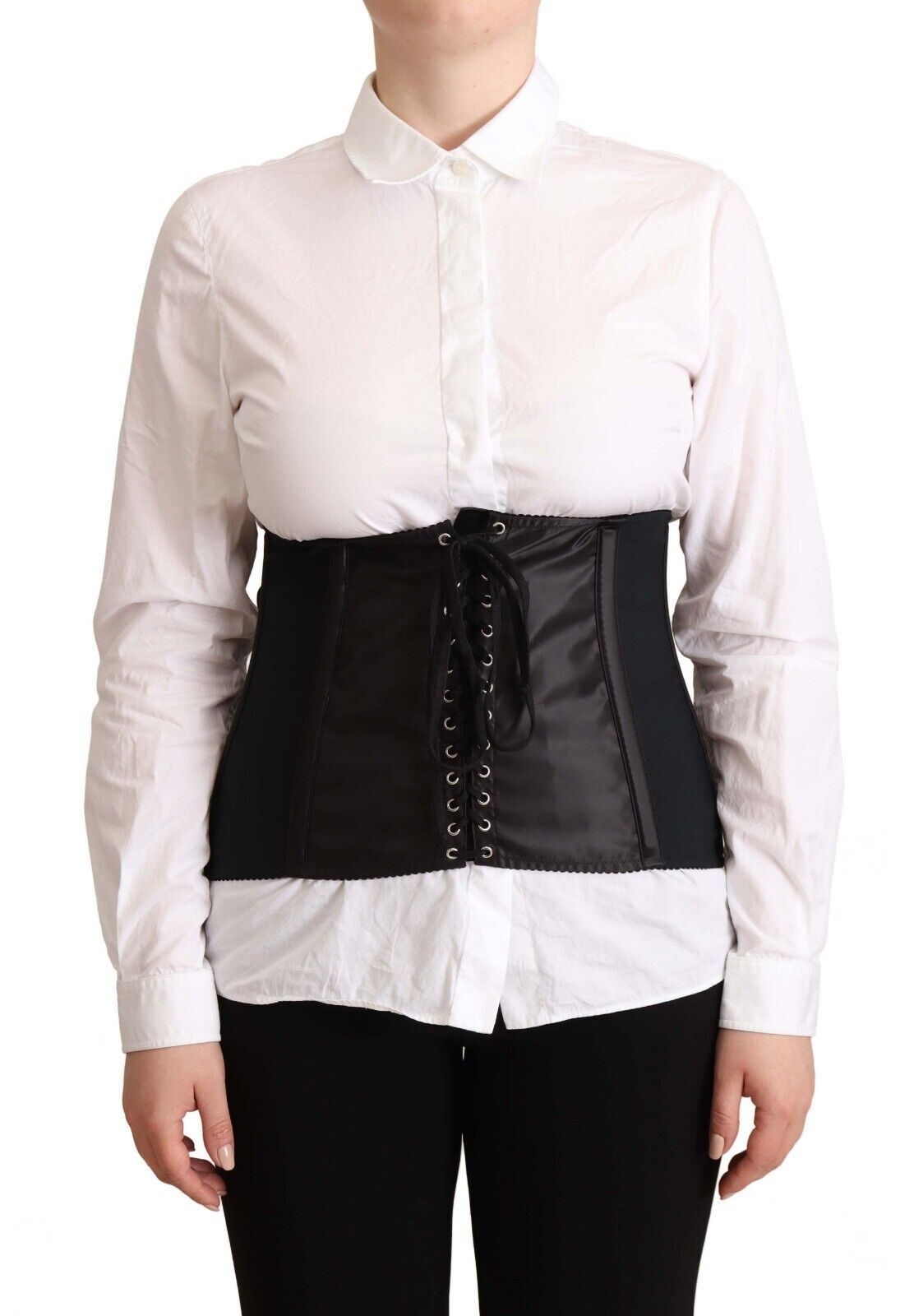 Chic Black Corset Belt Top - ventzia