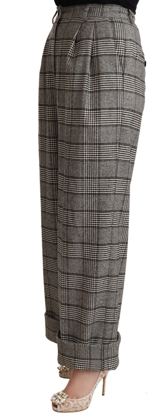 Elegant High Waist Straight Trousers In Grey - ventzia