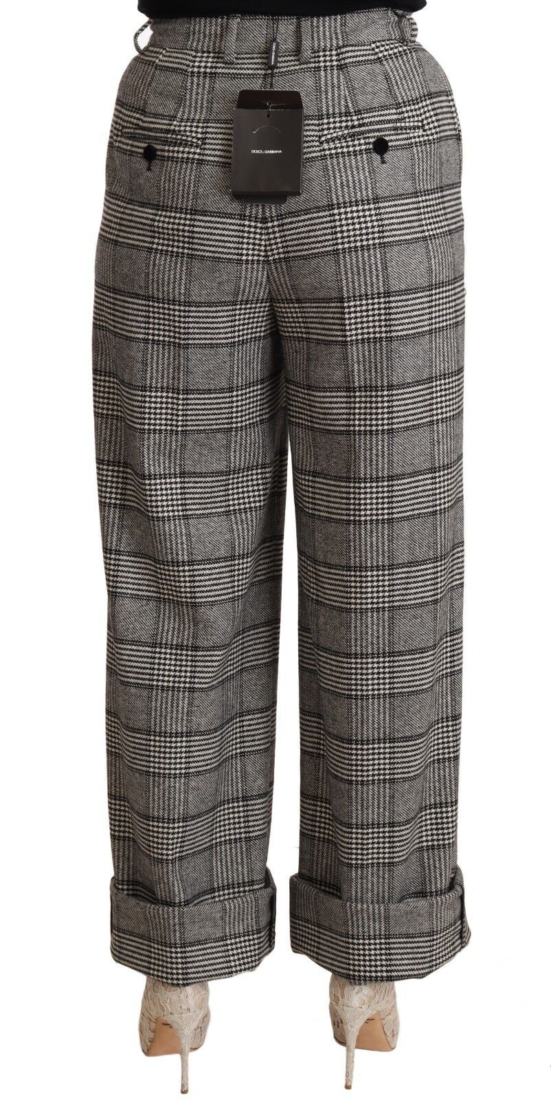 Elegant High Waist Straight Trousers In Grey - ventzia