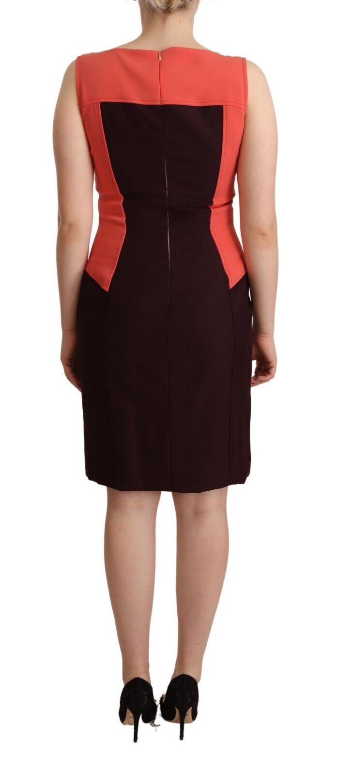 Multicolor V-Neck Sleeveless Sheath Dress - ventzia