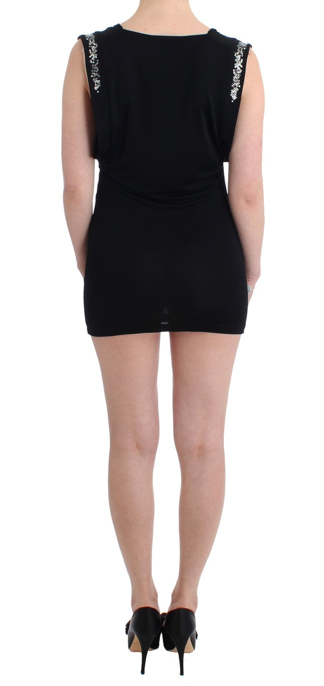 Elegant Draped Neckline Sleeveless Dress - ventzia