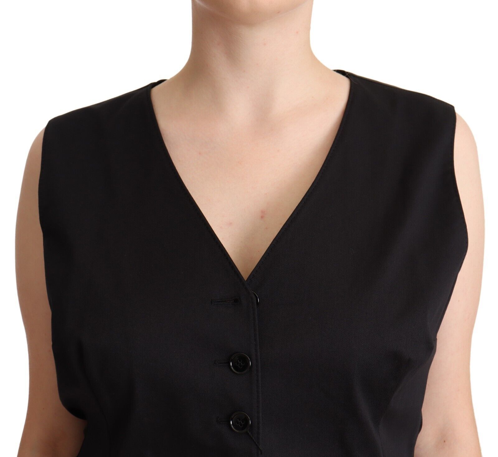 Chic Buttoned Black Waistcoat - ventzia