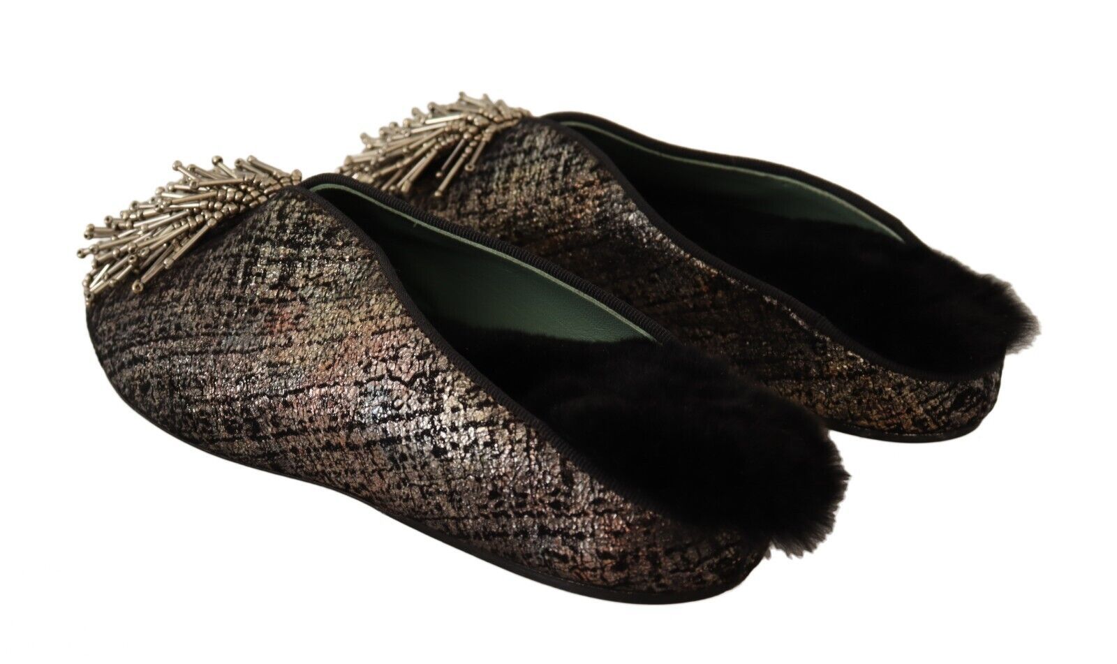 Golden Enchantment Leather Flats - ventzia
