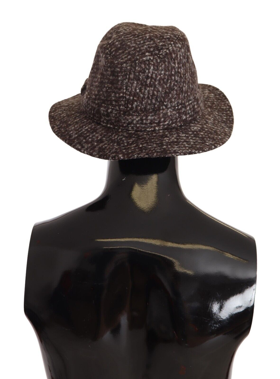 Elegant Gray Tweed Wide Brim Hat - ventzia