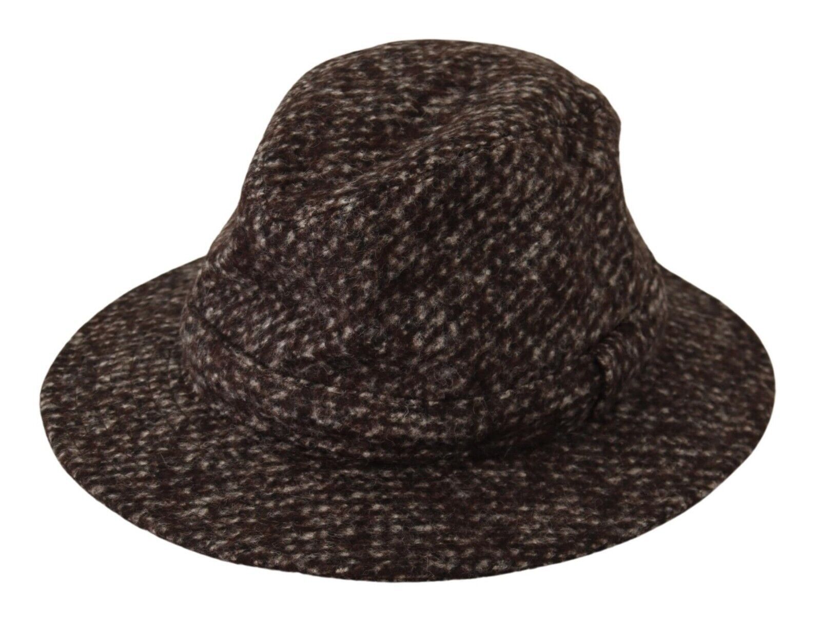 Elegant Gray Tweed Wide Brim Hat - ventzia