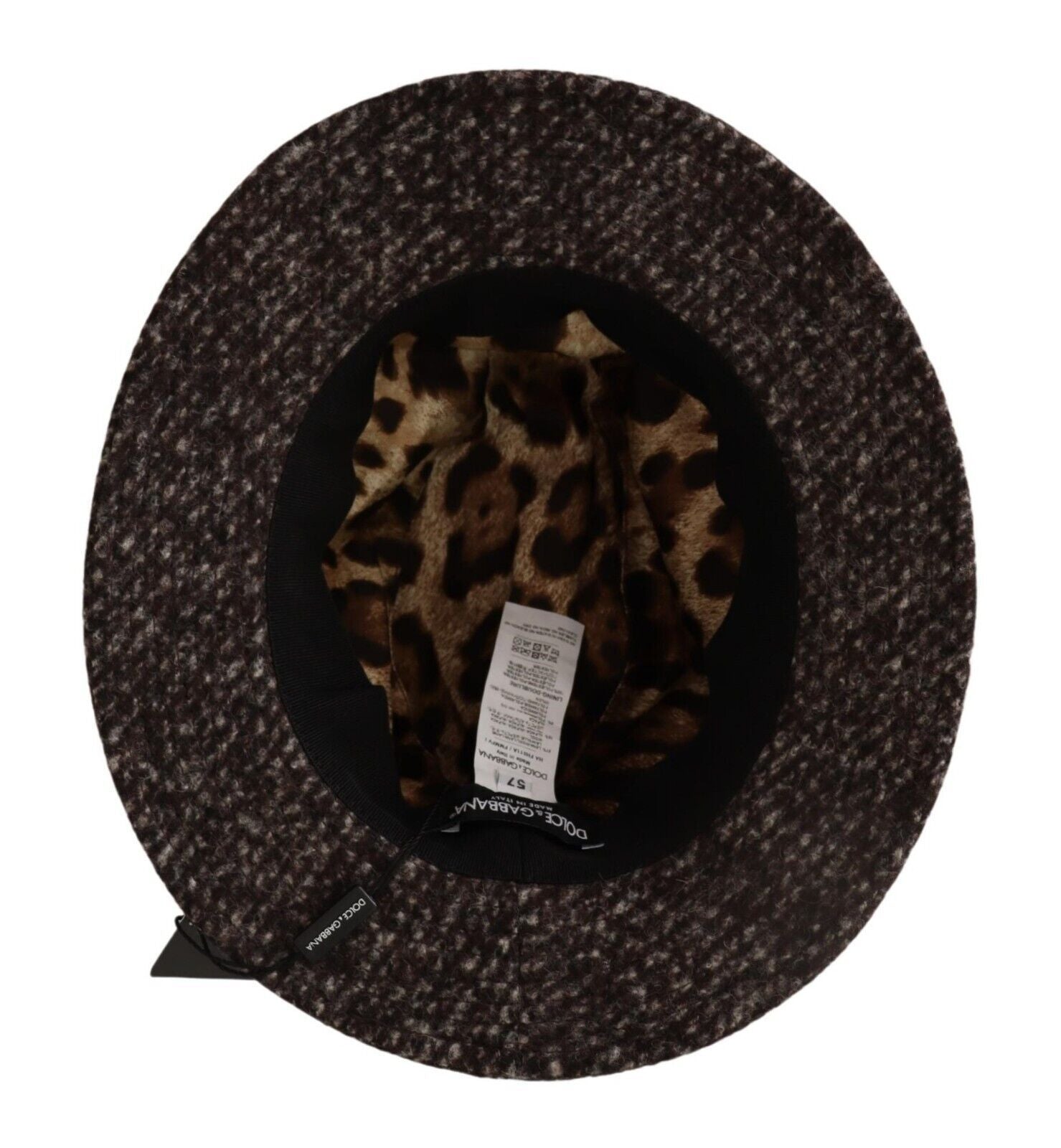 Elegant Gray Tweed Wide Brim Hat - ventzia