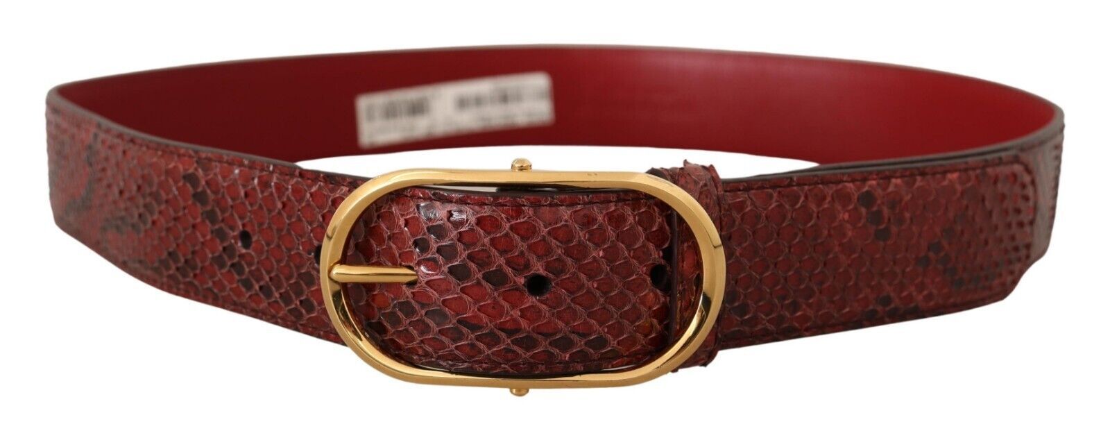 Elegant Red Snakeskin Leather Belt - ventzia