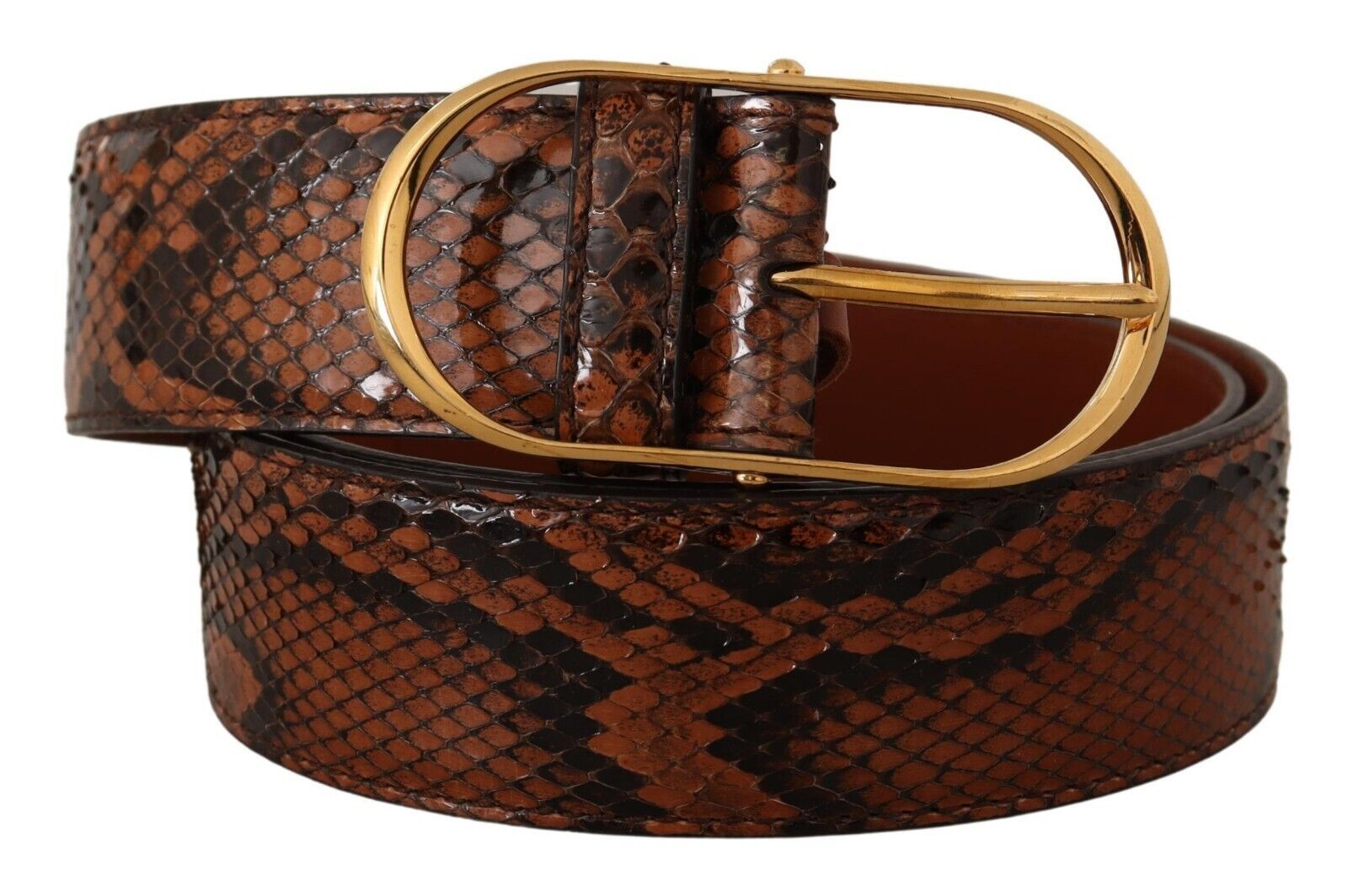 Elegant Leather Belt with Gold Buckle - ventzia