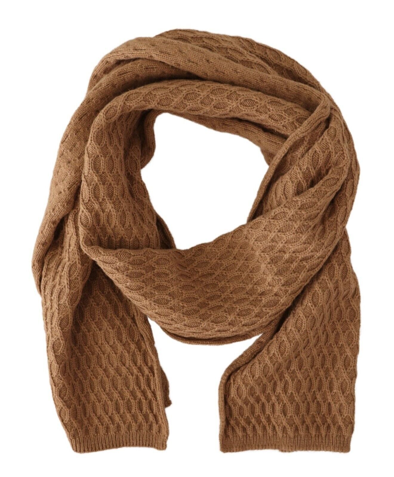 Elegant Dark Brown Knitted Scarf - ventzia