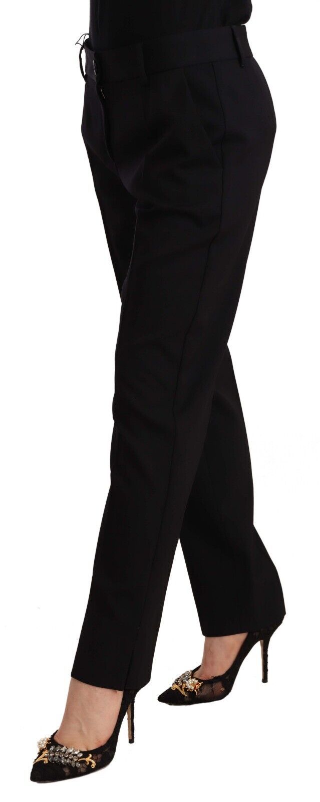 Elegant Tailored Wool Blend Trousers - ventzia