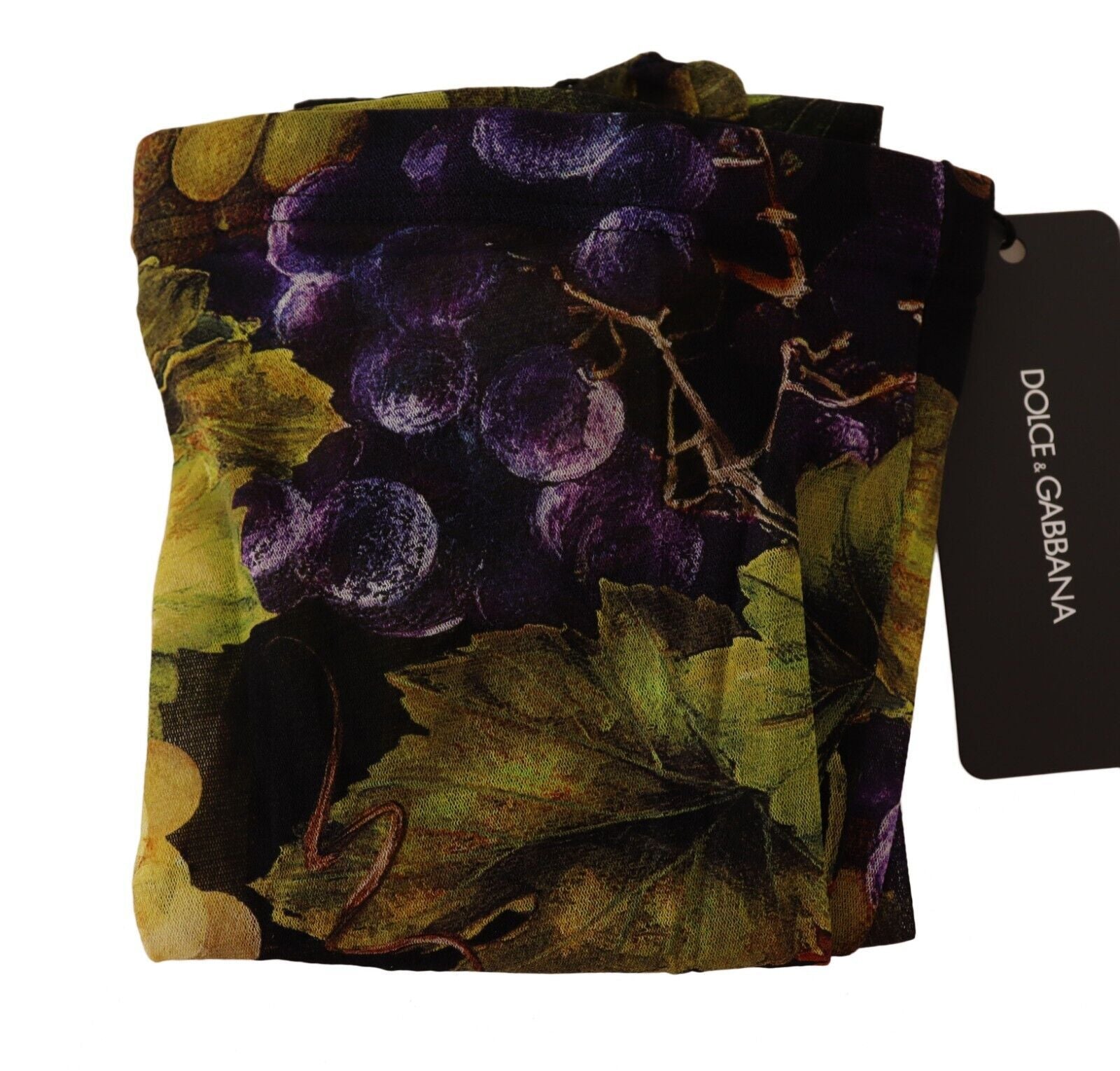 Elegant Black Grapes Printed Nylon Tights - ventzia
