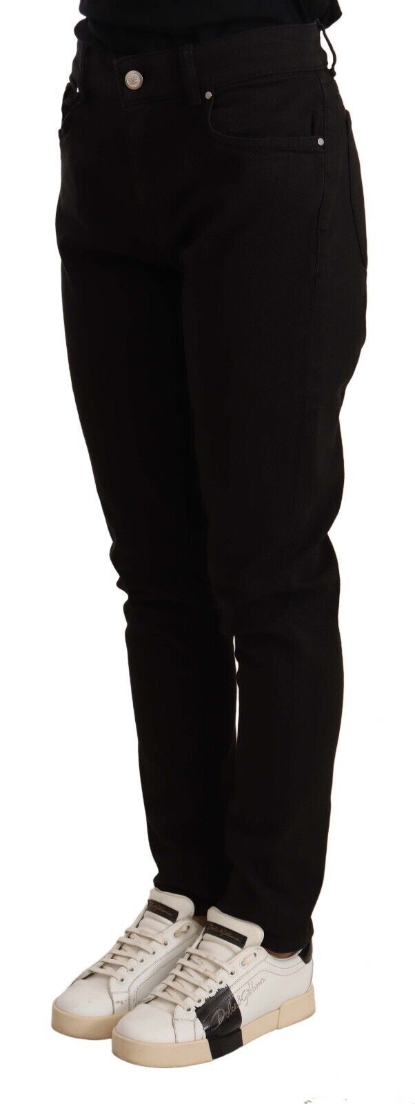 Elegant Slim-Fit Black Skinny Jeans - ventzia